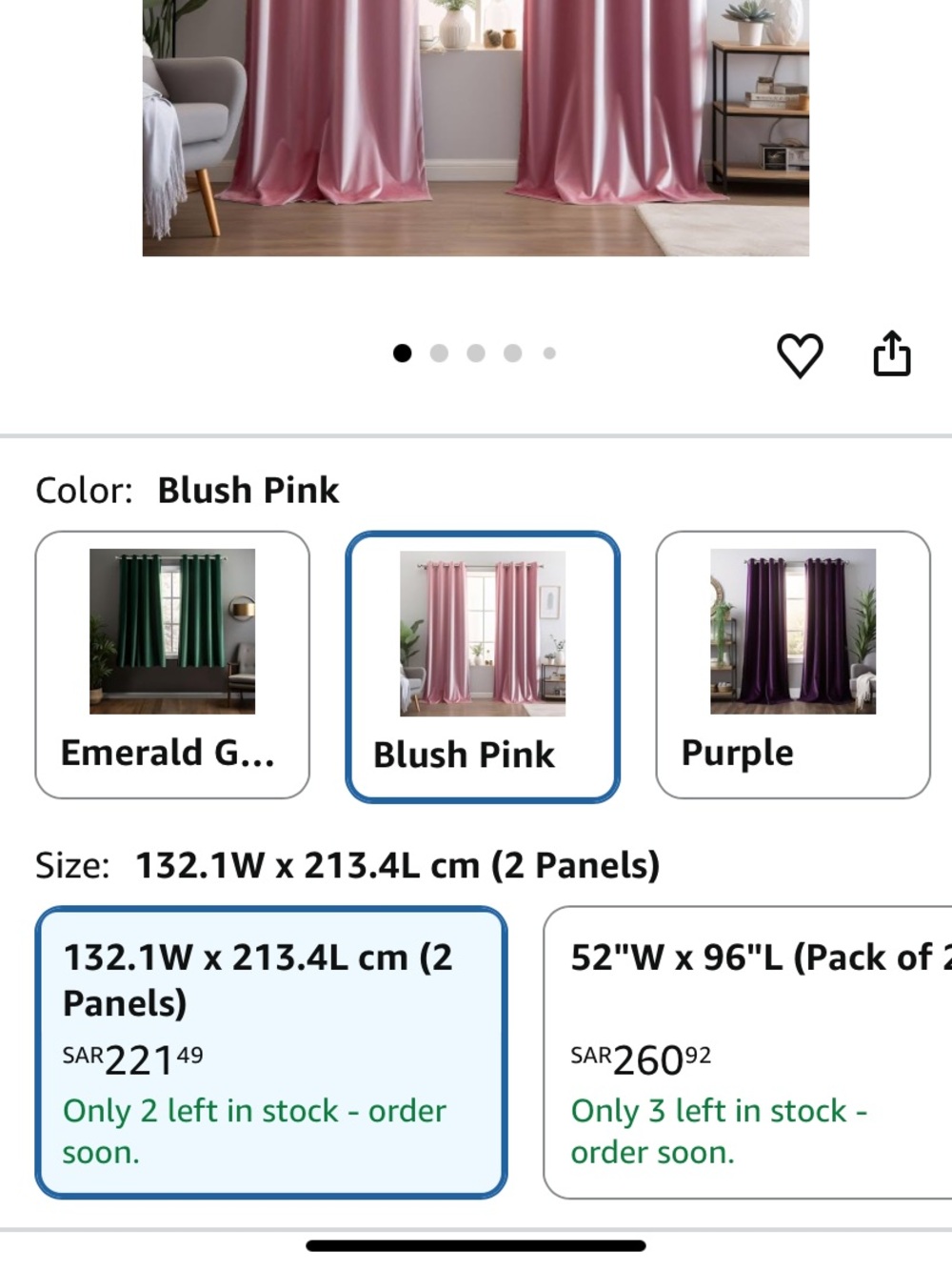Aljctns Blush Pink Velvet Curtains 84 inches 2 Panels Set - Picture 2 of 10